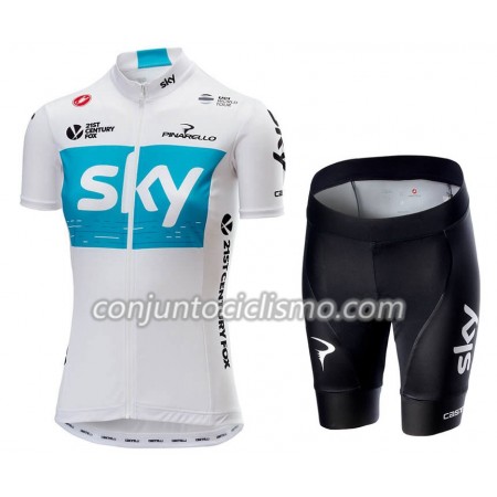 Conjunto Maillot + Culotte Corto 2018 Team Sky Mujer N001